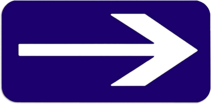 SI003 Directional Arrow Sign IL766 Specification Sheet Meets ADA requirements (check local codes for additional requirements) Directional arrow in white on a contrasting blue background Tek-SAFE Area
