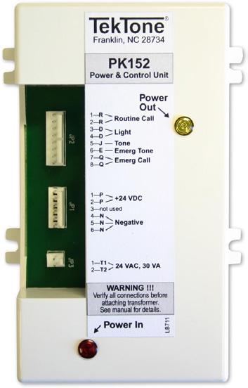 IH151NK Power & Control Kit IL367 Specification Sheet Rev. 17-03/2017 UL 1069 Listed power & control unit. UL Listed Class 2 transformer.