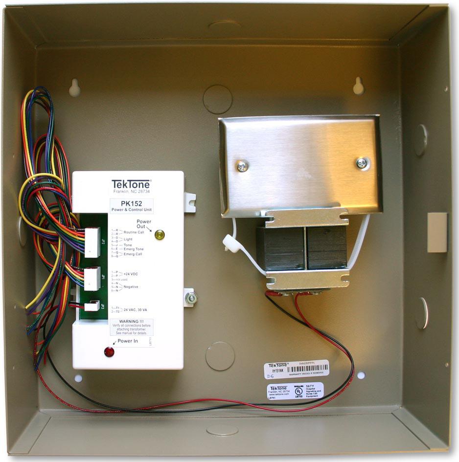 The IH151NK Power & Control Kit includes a UL 1069 Listed PK152 Power & Control Unit and an SS106 UL Listed Class 2 Transformer, preinstalled in a 19-gauge cold-rolled steel housing.