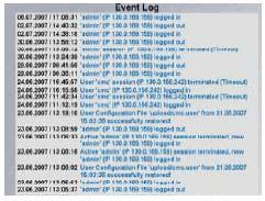This displays which user logged in and logged out at what time, when an update occurred, when a file was uploaded or downloaded, and various other events. Fig.