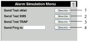 9 8BChanges from software version 2.6 9.4 Test functions for traps, e-mail, SMS and pings The alarm simulation menu is called via the menu item Administration > Admin > Simulation.