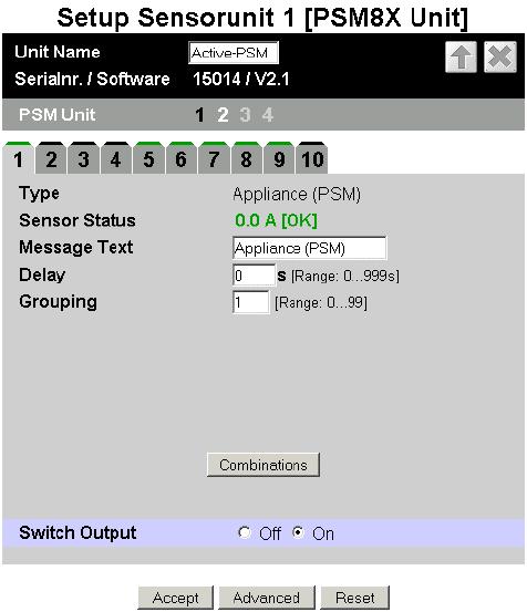 15 Group formation of PSM/PCU busbars Individual PSM/PCU relay outputs can now be combined to form groups; this means several relay outputs that belong to a group can be switched with a