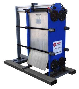 Cooling Heat Exchangers Temporary heat exchangers are plate-and-frame type and provide fluid-to-fluid heat exchange in chilled/hot water applications.