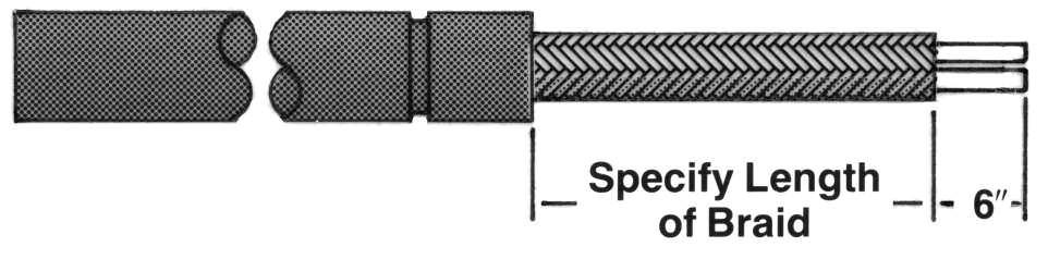 Superwatt Cartridge: 1 4" to 1" diameter. Square Cartridge: 1 4" to 1 2" diameter. SF16: Stainless steel, flexible braid for straight leads. Specify braid length.