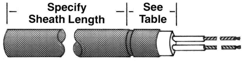 Leads are 6" longer than tubing. Available on: Standard Cartridge: 1 4" to 3 4" diameter. Superwatt Cartridge: 1 4" and 3 4" diameter.