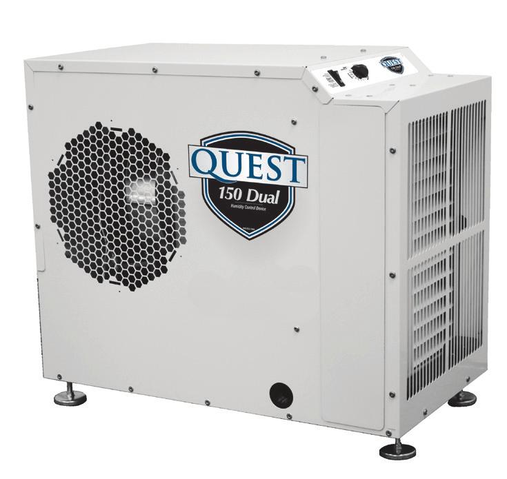 Affordable, Efficient Dehumidifiers quest Quest 110 and 150 Duals - Overhead or Plug-N-Play 110 pints/day @ 80ºF/60%RH 7.