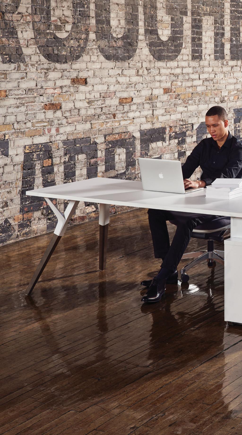 desking systems The Y Leg upstage Launched in June, the upstage workplace furniture system is based on a simple platform or stage that frees users from the