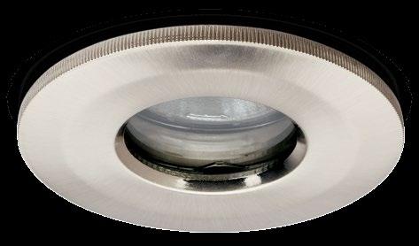 Showerlight Fire-rated enclosed IP65 downlight CLASSIFICATION Class 1 IP65 240V Zone 1 2 year Product guarantee IP65 Suitable for bathrooms LAMP (NOT SUPPLIED) GU10 50W MAX Fire-rated 240V