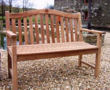 contoured back and seat 120cm (4 ft) 2 Seater teak garden bench 280 150cm (5