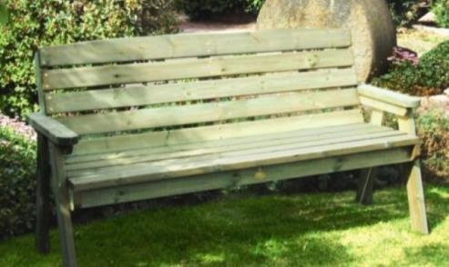 A compact and practical bench, perfect for smaller outdoor spaces.