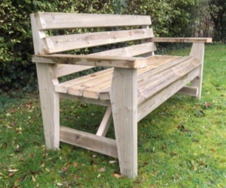 120cm (4 ft) 2 Seater bench 265 150cm (5 ft) 3 Seater bench 280 180cm (6 ft) 4 Seater bench 325 Back height 95cm / Total depth 65cm / Seat height 43cm A chunky, robust