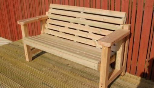 240cm (8 ft) 5 Seater bench 400 A really stunning and chunky locally made bench with a comfortable reclined backrest, perfect for enjoying the