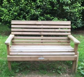 153cm (5 ft) 3 Seater bench 460 Back height 87cm / Total depth 67cm / Seat height 44cm Our Douglas Fir is grown in the UK and manufactured at our