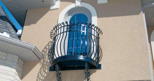 Shown on this page, Juliet balcony railings comprised of custom