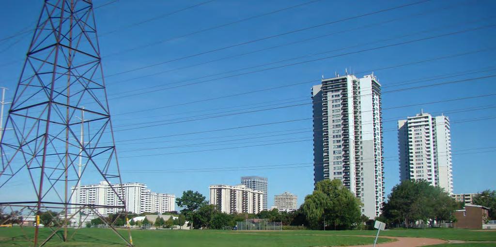 PLACE Figure 34: Flemingdon Park, a master planned community some tall buildings (17-27 storeys) southeast of the Core Study Area.