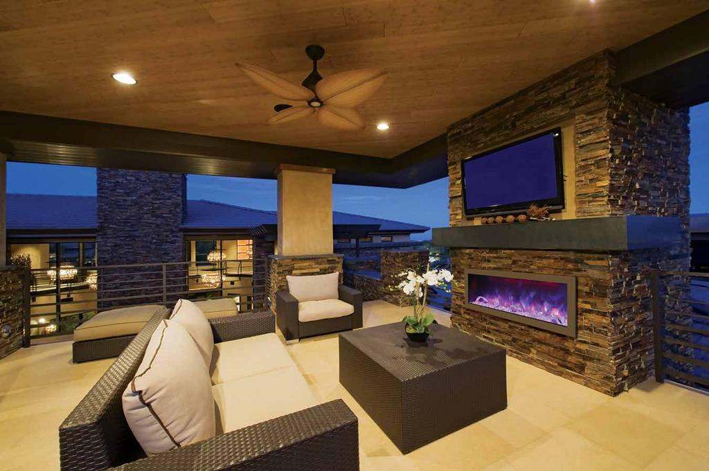 Award Winning Panorama Series OUTDOOR INSTALLATIONS FIREPLACE FEATURES Heats approx. 400-500 Sq. Ft.