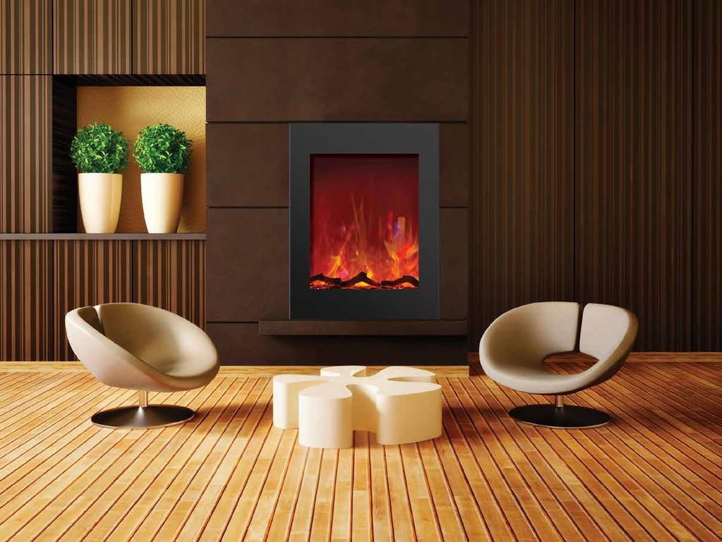 ZERO CLEARANCE SERIES FIREPLACE FEATURES Seven models to choose from 2 Flush mount models NEW LED ember lights on log set Heat is vented out of top Clean black glass face No grills Three stage heater