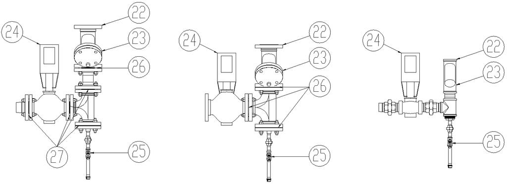 SECTION 4: MAINTENANCE 4.20 STEAM INLET KIT PART NUMBERS: Reducing Type Flanged Straight Flanged Type Threaded Type FIG 4-1: STEAM INLET PARTS DIAGRAM TABLE 4-12: STEAM INLET KIT PART NUMBERS ITEM NO.