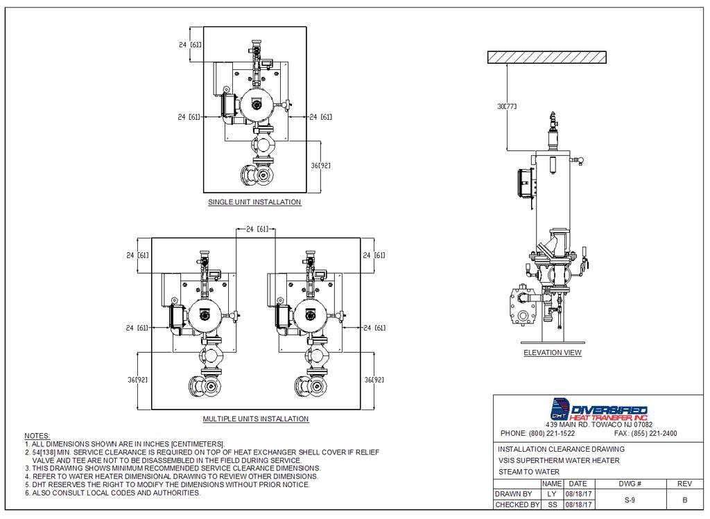 SECTION 6: TECHNICAL DRAWINGS & FORMS 6.2 CLEARANCE DRAWINGS Page 68 of 91 Diversified Heat Transfer, Inc.
