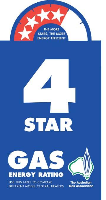 The more stars, the more you save Energy savings per annum # $400 SAVE 30% $474 Star ratings explained The star rating on your Ducted Gas Heater helps