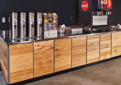 Our modular metal around a bar, efficiently dispense coffee accessories, and countertops that ensure adequate heat