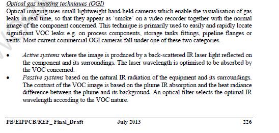 Description, features and limitations In must be noted that the FLIR OGI camera
