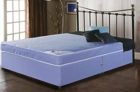 BEDROOM MATTRESSES & BASES PVC contract BS7177 ignition source 5 Platform top, 4 shallow divan base on fixed legs Mattress