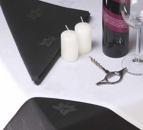 DINING TABLE LINEN All our new polyester Ivy Leaf tablecloths have the following characteristics: Feel and look of cotton 92% as absorbent as cotton Durability of polyester Colour fastness of