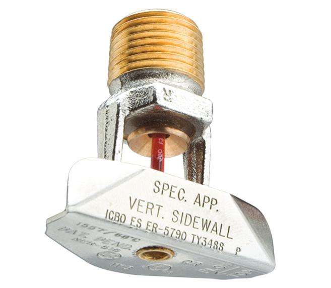 Sidewall models. These sprinklers are the first to be specifically Listed to provide complete wetting and coverage for heat strengthened, tempered, or ceramic glass windows using closed sprinklers.