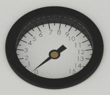 Pressure Gauge Monitors the operating pressure of the system, which should not exceed 15 psi.