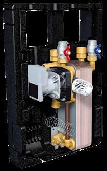 The thermostat ensures the flow temperature in the heat exchanger is set which results in reduced levels of scale formation caused by heat.