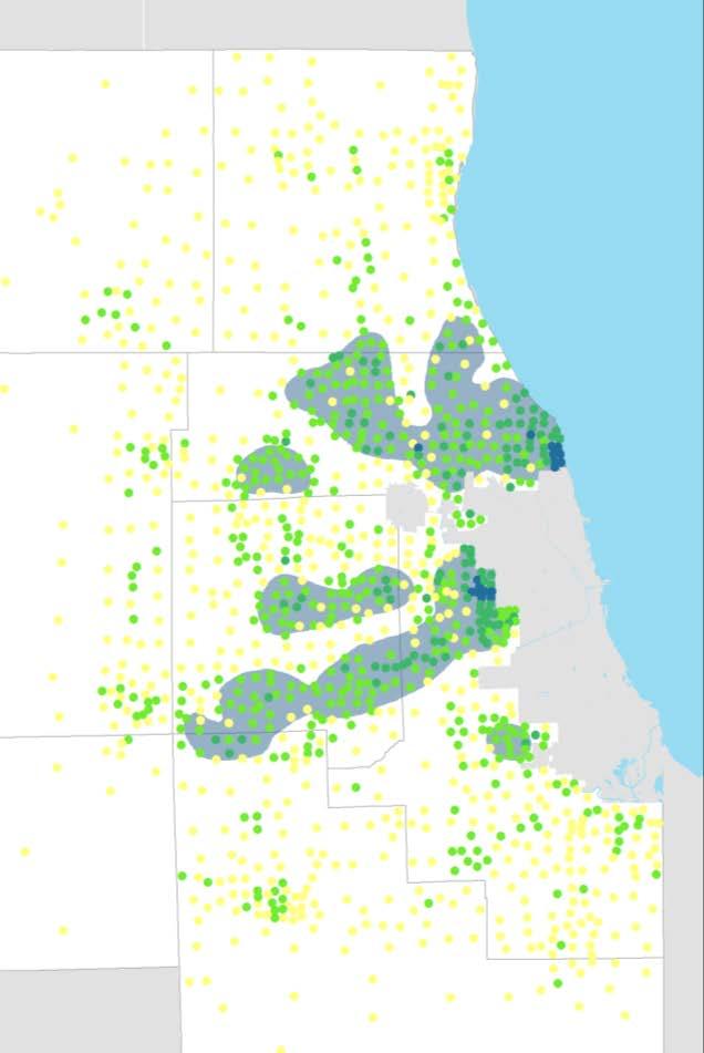 Suburban High-Income Clusters Clusters comprise 25% of the income in the non-chicago CMAP region; 8% of land area Cluster stats:
