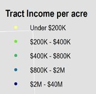 5 million available (11%) 53 retail SF per person $780 income per SF $874 income per occupied SF Suburban 7-county stats: 3,846