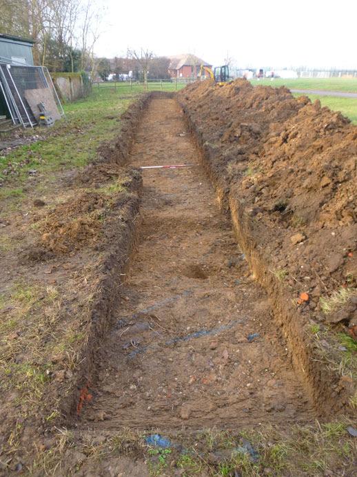 CAT Report 1053: Archaeological evaluation at New Hall School, The Avenue, Boreham, Chelmsford December 2016 Photograph 1 Trench shot, looking W 5 Finds All of the finds are listed and described by