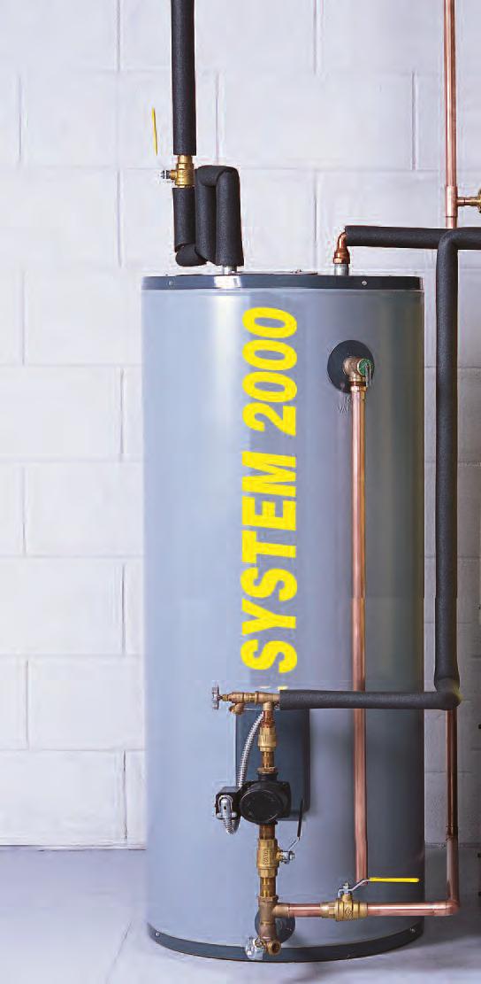 With System 2000 s Hybrid no heat energy is left HERE S WHAT HAPPENS WHEN YOU NEED HOT WATER: As hot water is used, the tank thermostat signals the Digital Manager and the Digital Manager turns on