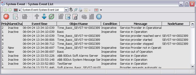 System Events Section 6 Alarms and Events System Events System Event List Moving Process Event Data to other Applications See Moving Process Alarm Data to other Applications on page 121.