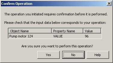 Integrity Controller the Confirmed Write dialog box pops up.