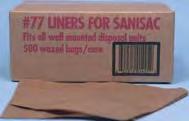 20 RS100 5 gal. Hands-Free Sanibin Receptacle 1/ea. $86.80 RS101 SaniBin System Liners, 15 Bags per Roll 25/cs. $100.