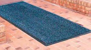 20 ECOSTEP MAT 100% recycled surface bonded to a vinyl backing for durability and years of guzzling performance. Quality plush surface dries shoes and grasps fine dust.