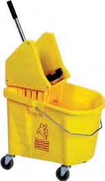 41 SPLASH GUARD BUCKET/WRINGER COMBO PACK Combo mop bucket/wringers include plated steel bail, 3'' non-marking gray casters, embossed graduations and
