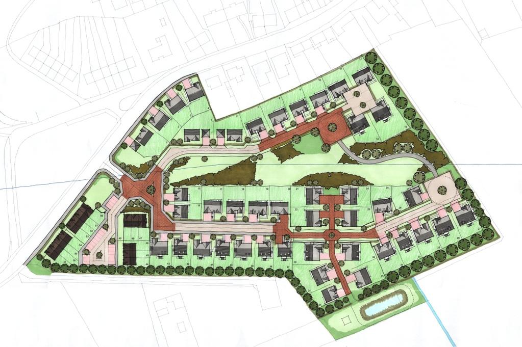 Artist impression of the new access from The use of split-level housing in areas of steep topography to minimise earth movement and exploit south facing
