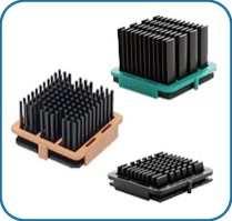 cooling fins Very easy and quick montage From 27x27x18mm (LxBxH) Heat sinks and