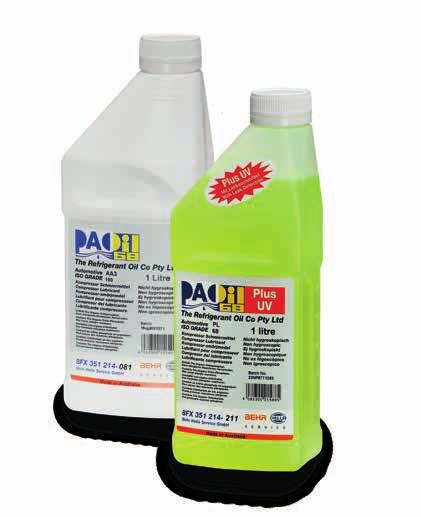 PAO OIL 68 AND PAO OIL 68 PLUS UV Product characteristics Not hygroscopic: unlike other oils they do not absorb moisture from the air Can also replace the different PAG oils currently used (observe