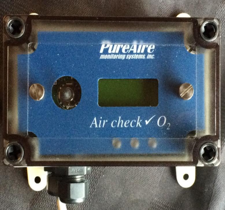 4.75 PureAire Monitoring Systems, Inc. 3.1 Site Requirements 3: Installation The Air Check O 2 monitor enclosure should be mounted in an area free of vibration and electrical noise or interference.