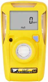 BW Clip Series Single-Gas Detectors H 2 S, CO, O 2, SO 2 2 year / H 2 S, CO 3 year GENERAL SPECIFICATIONS SIZE WEIGHT TYPICAL BATTERY LIFE CERTIFICATIONS AND APPROVALS WARRANTY 1.6 x 2.0 x 3.4 in.