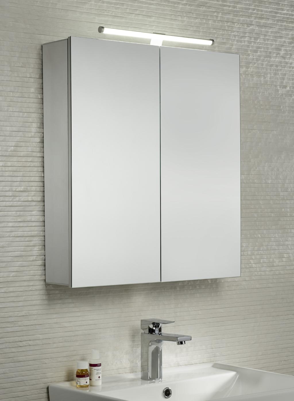 With its overhead energy saving led lighting, soft close mirror doors and plenty of