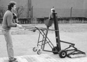 Figure 3. (below) Non-motorized equipment used to set a small layer of pavers. Figure 4. (right) Motorized equipment with a mechanical clamp. Figure 5. Motorized equipment with a hydraulic clamp.