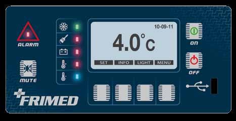 PRODUCT control panel Microprocessor control panel with easy-to-read digital display showing inside menu, temperature, set point, date and hour, model of appliance.