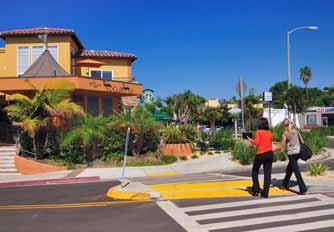 Traffic-calming devices such as curb extensions and enhanced crosswalks are recommended throughout the Plan Area (Also refer to Chapter 6: Circulation), especially along Broadway, 24th Street, and