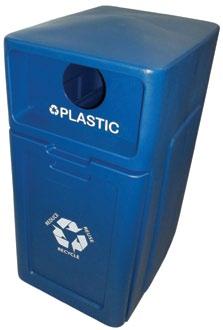 42 Gallon Trash Bin & Recycle Bin UV stabilized polyethylene receptacle ideal for indoor/outdoor use.